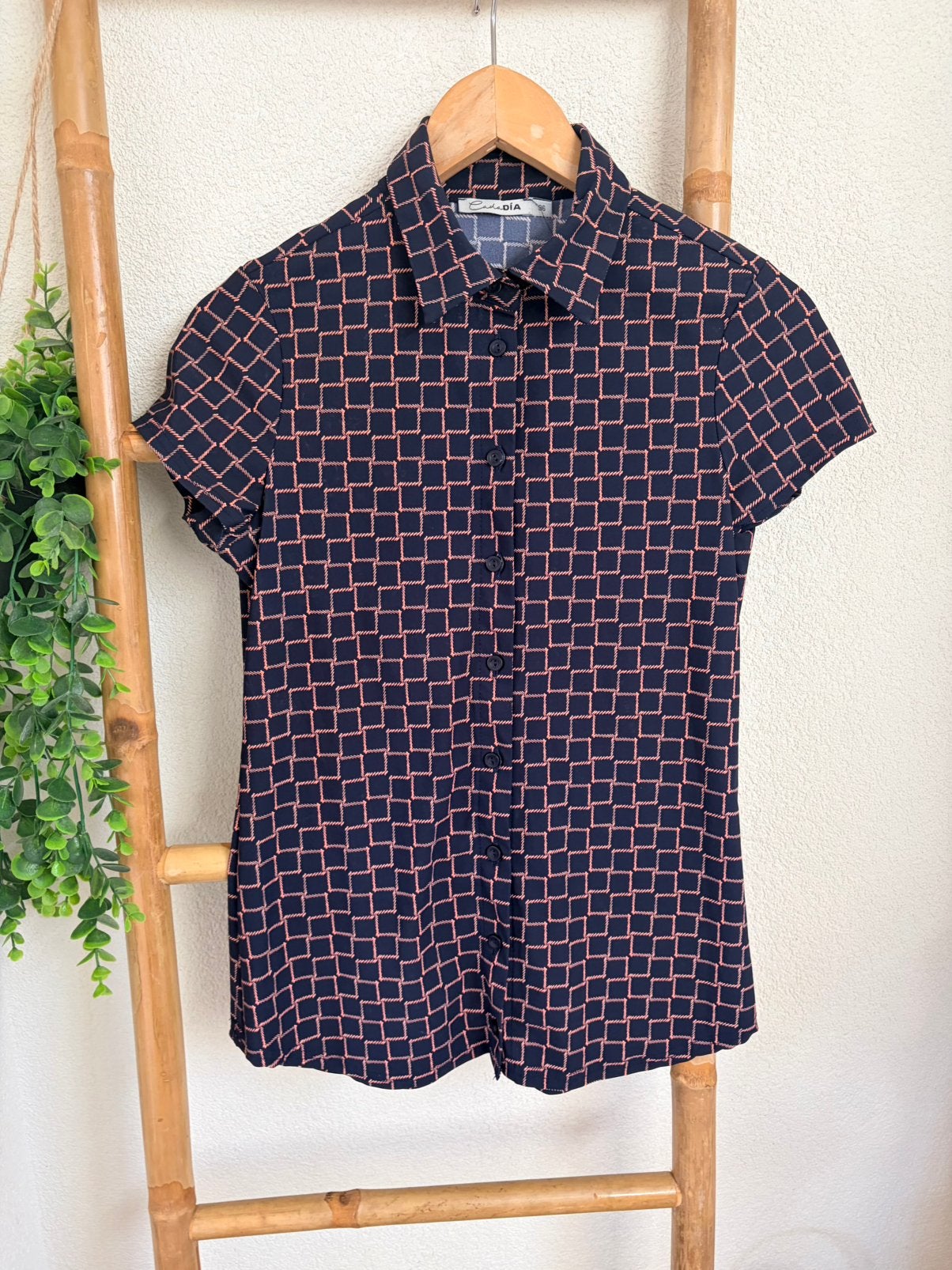 Cadadia travelstof blouse maat 36, Kleding | Dames, Ophalen of Verzenden, Zo goed als nieuw, Maat 36 (S), Blauw