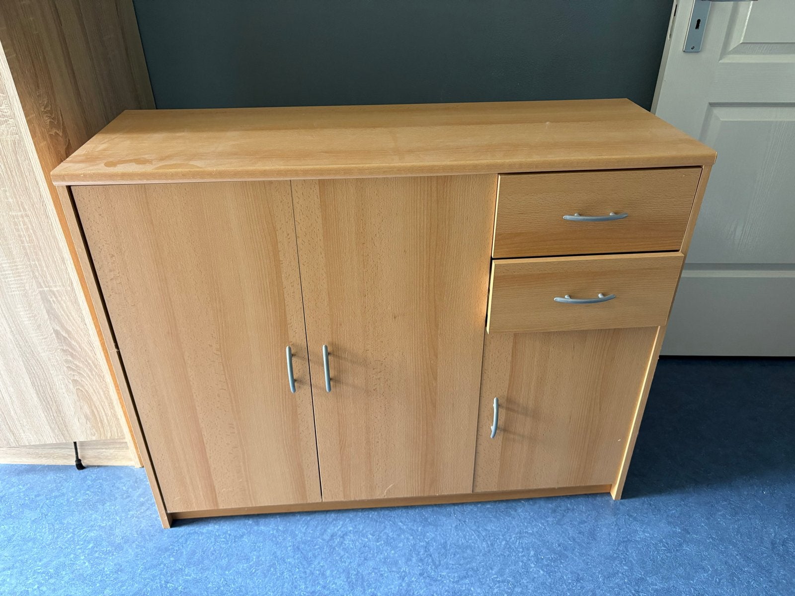 Houten kast met lades en planken, Ophalen, Gebruikt