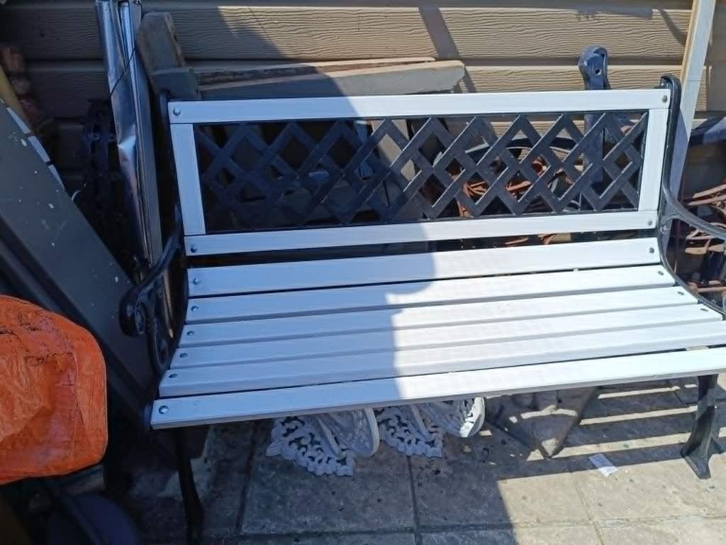 zware gietijzeren tuinbank, Ophalen, Gebruikt, Metaal