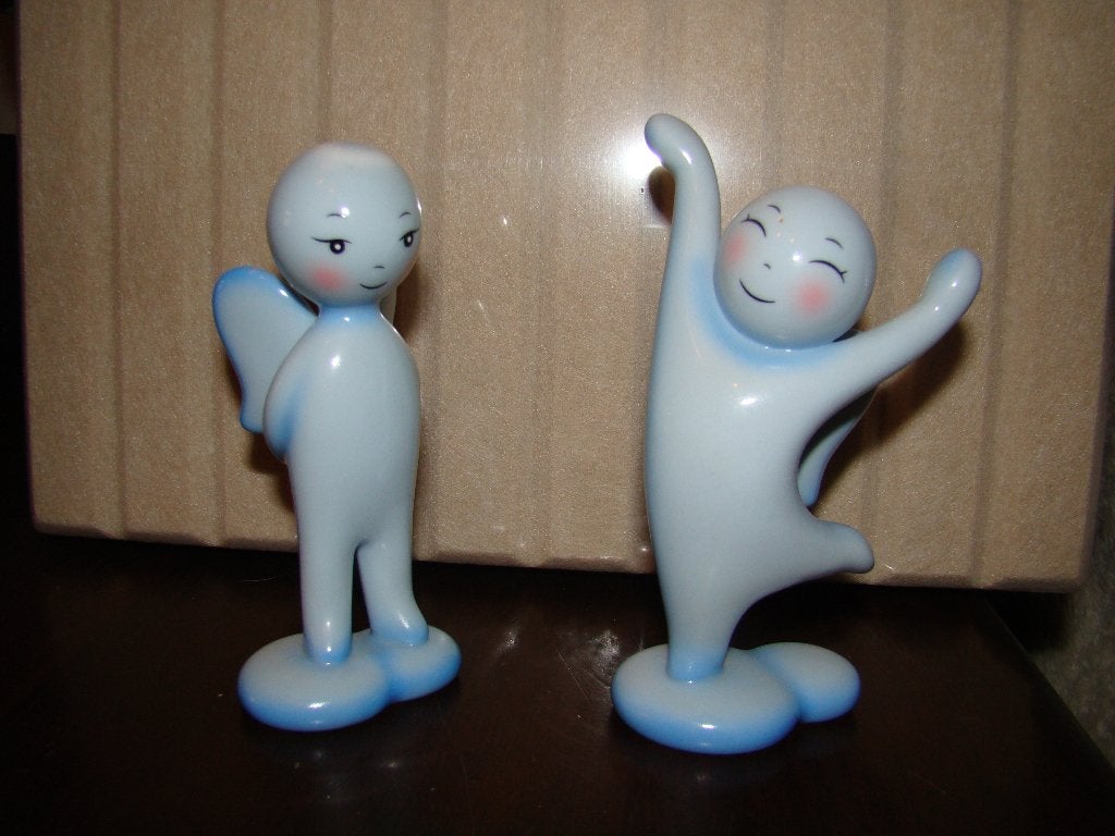 Alessi engel engeltjes beeld blauw en punt gaaf 12 cm groot, Verzamelen, Beelden en Beeldjes, Ophalen of Verzenden, Zo goed als nieuw