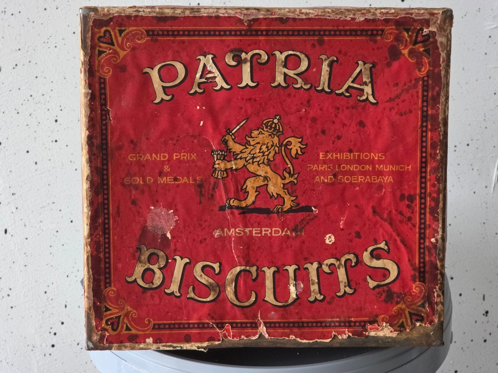 Patria Biscuits blik Amsterdam, Ophalen of Verzenden, Gebruikt, Overige