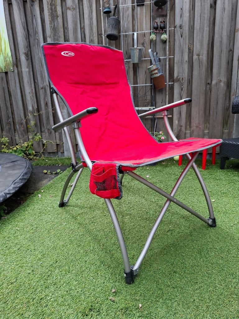 Campingstoel rood, Ophalen, Gebruikt, Campingstoel