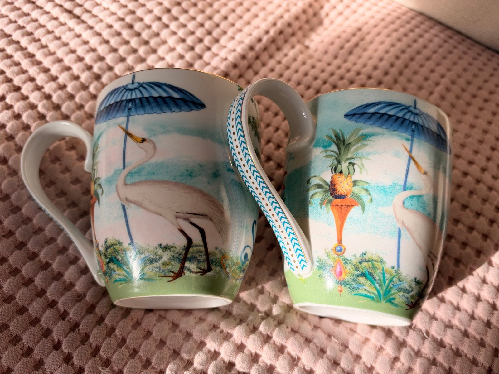 PIP Studio Jolie Heron XL mokken 2x, Overige typen, Ophalen of Verzenden, Zo goed als nieuw, Steen/keramiek