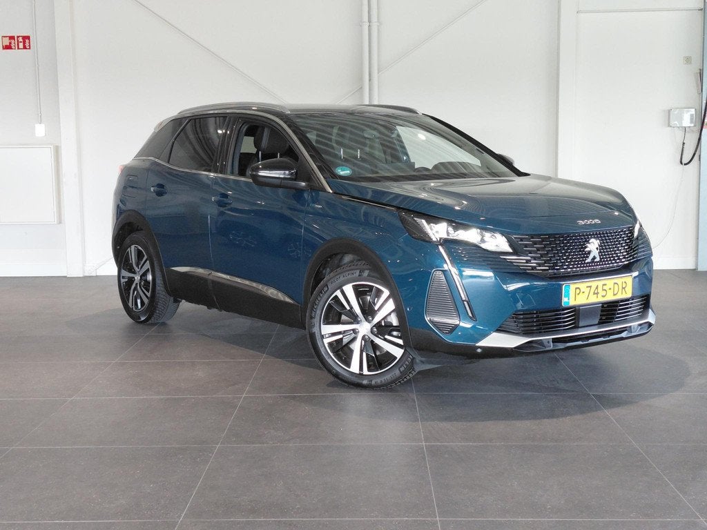 Peugeot 3008 1.6 HYbrid 225 GT, Auto's, Peugeot, 12 maanden, Euro 6, Blauw, Leder en Stof