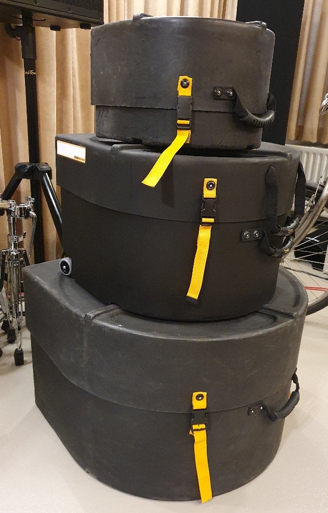 Hardcase drumkoffers set 22/16/12, stokken., Ophalen, Nieuw, Percussie