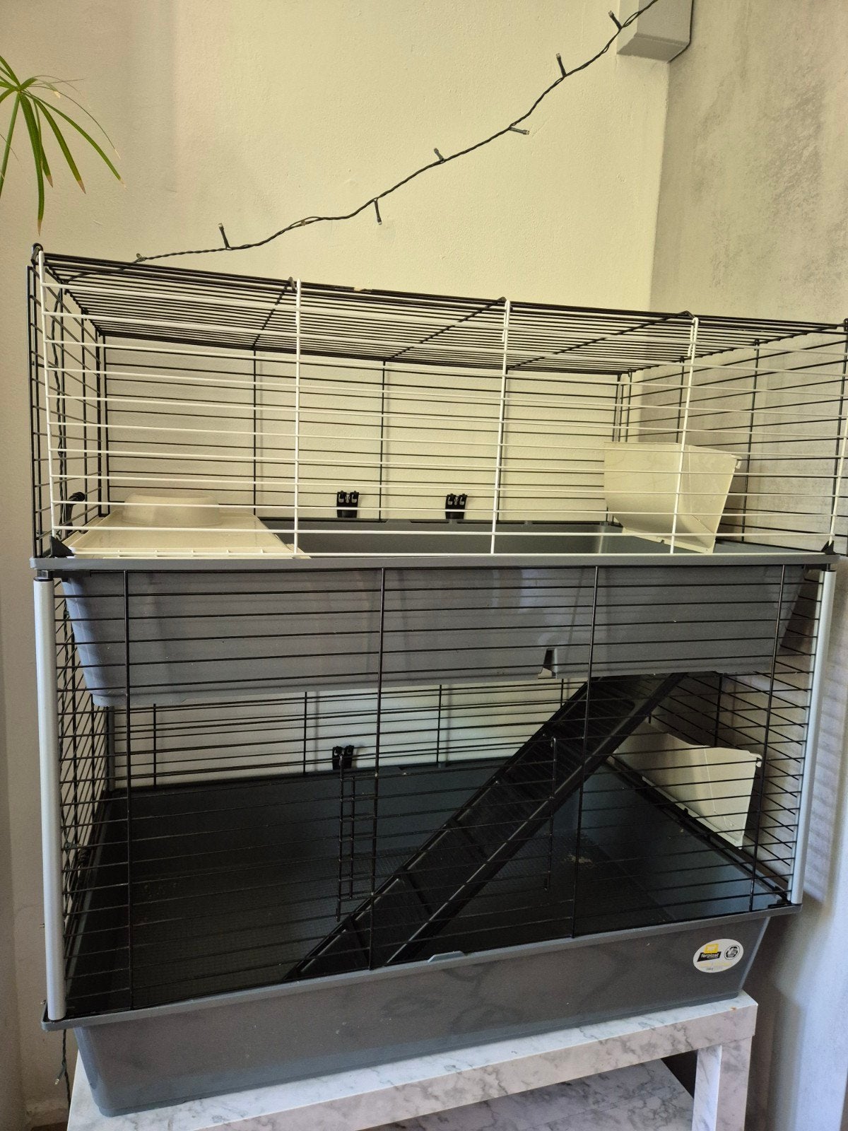 Mooie cavia/konijnenkooi met 2 verdiepingen!, Kooi, Zo goed als nieuw, 75 tot 110 cm, Cavia