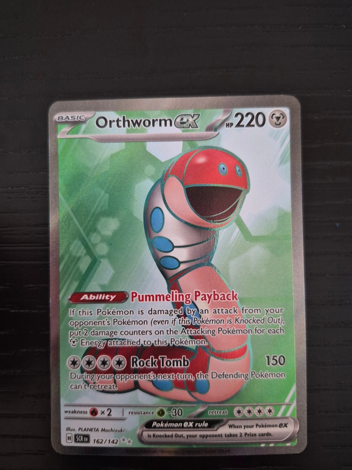 Orthworm ex Pokémon kaart 162/142 (SCR, Ophalen of Verzenden, Zo goed als nieuw, Losse kaart, Foil