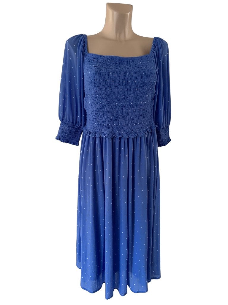 Miljuschka jurk M, Blauw, Ophalen of Verzenden, Zo goed als nieuw, Onder de knie