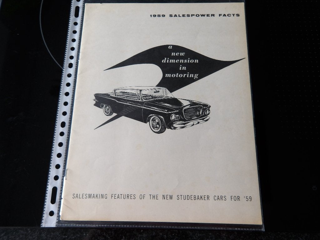 1959 Studebaker Salespower Facts Brochure, Gelezen, Ophalen of Verzenden, Overige merken, Studebaker Corporation