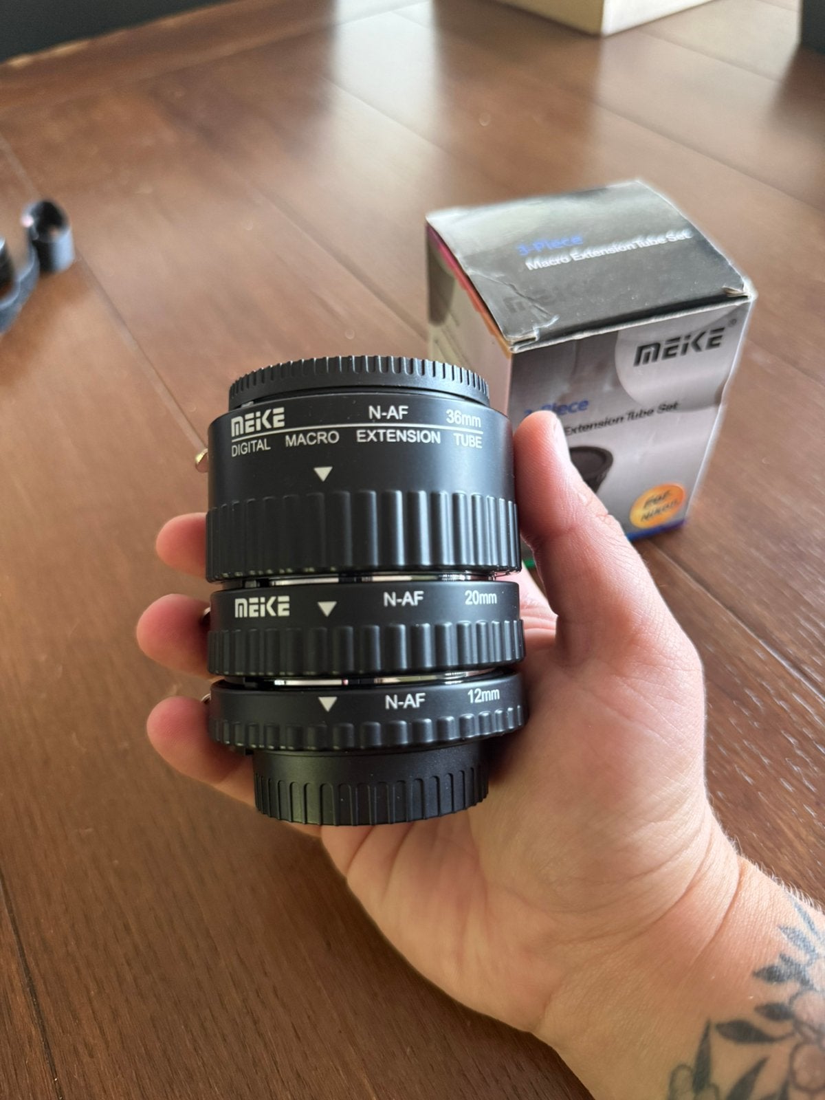 Meike 3-piece Macro Extension Tube Set voor Nikon, Ophalen of Verzenden, Zo goed als nieuw, Macrolens