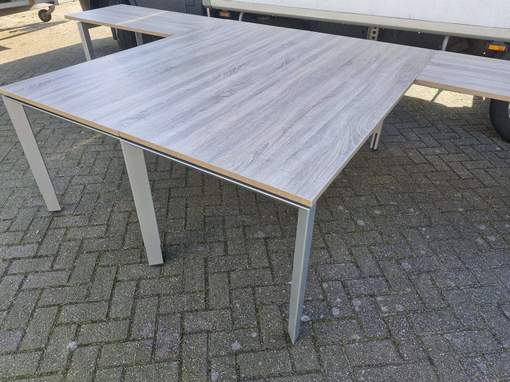 Steelcase hoekbureau 180x200 met nieuw blad naar keuze, Huis en Inrichting, Bureaus, Hoekbureau, In hoogte verstelbaar, Ophalen of Verzenden