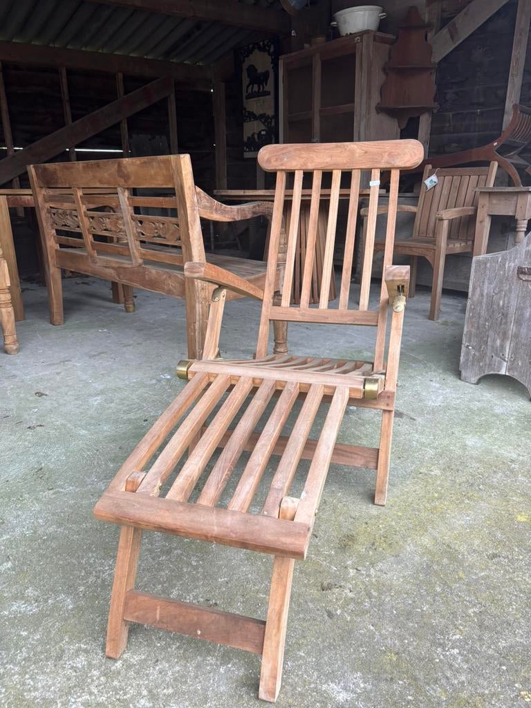 Tuin lounge stoel teak hout, Ophalen, Teakhout, Hoevesteenwijkerwold@gmail.com, Stoel