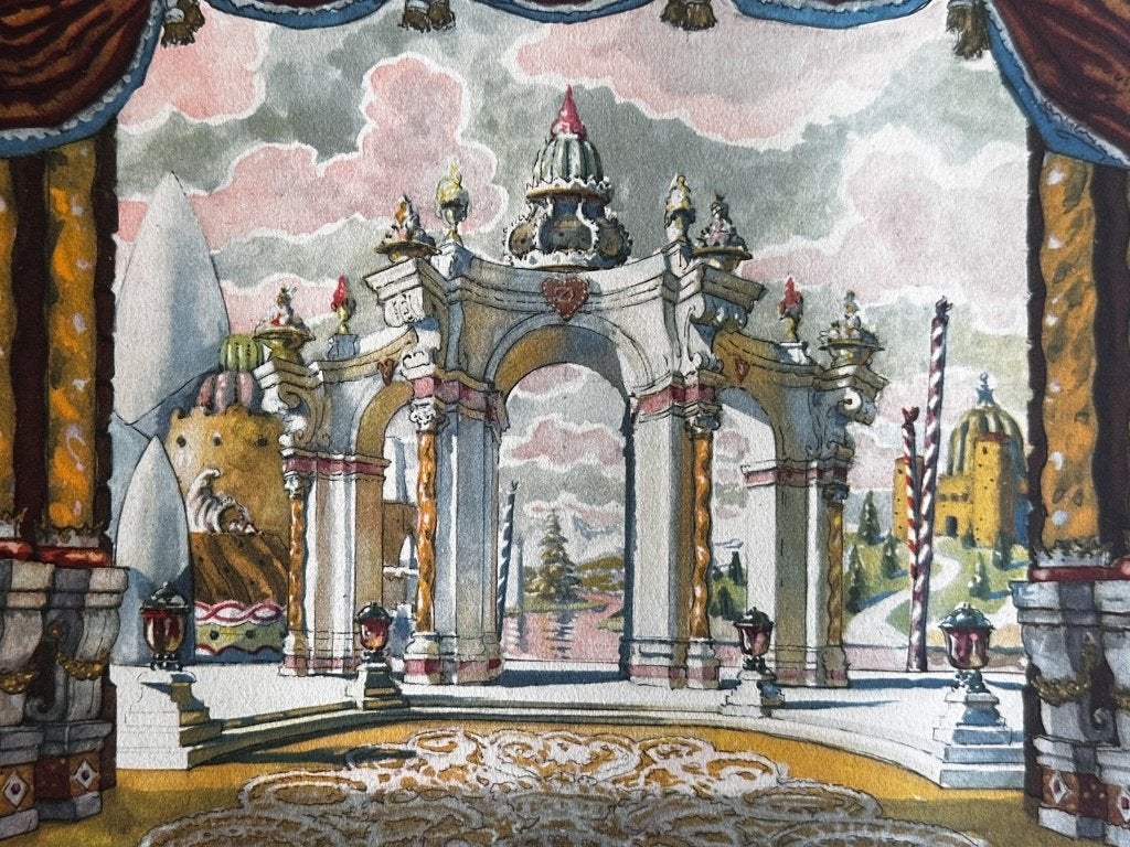 Notenkraker Decorontwerpen 1945, La Scala Milan - Set van 2, Met passe-partout, 40 cm, Verzenden, Overige technieken