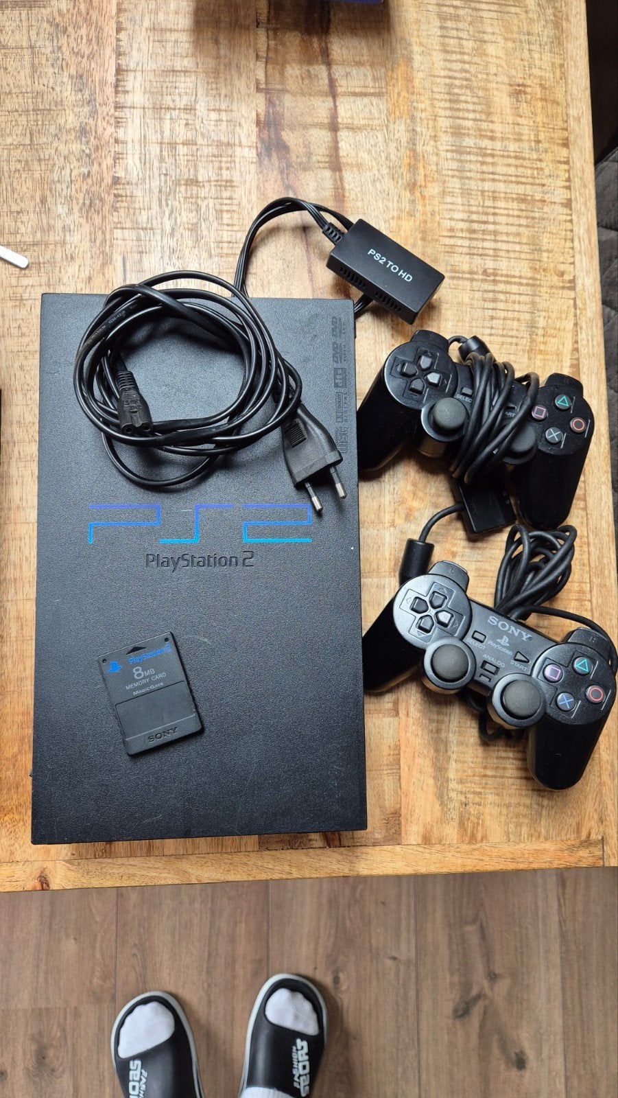 playstation 2 phat met 4 spellen, Spelcomputers en Games, Gebruikt, Met 2 controllers, Ophalen of Verzenden, Met geheugenkaart