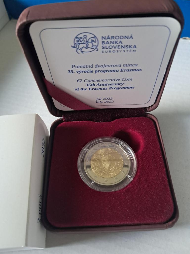 Slowakije 2 Euro 2022 Erasmus PROOF, Postzegels en Munten, Munten | Europa | Euromunten, Ophalen of Verzenden, Slowakije, 2 euro