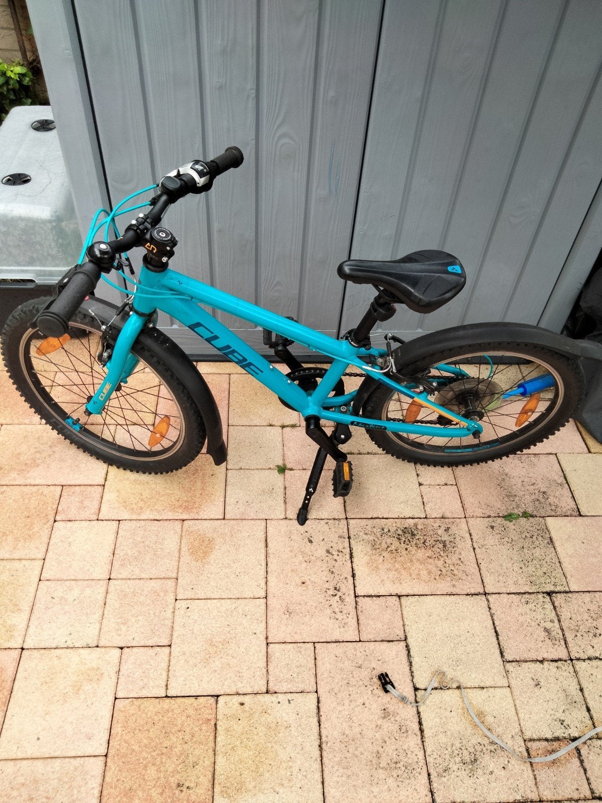 Cube kinderfiets 16 inch, turquoise, Fietsen en Brommers, Fietsen | Heren | Herenfietsen, Gebruikt, Velgrem, Versnellingen, Minder dan 49 cm