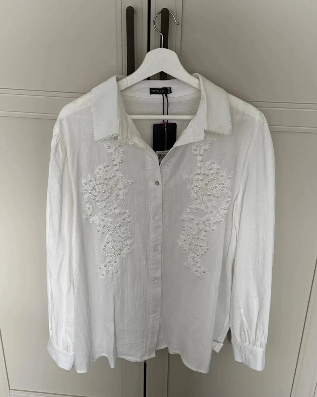 Excellent Exxecellent blouse met parels Wit maat XXXL, Kleding | Dames, Ophalen of Verzenden, Nieuw, Maat 46/48 (XL) of groter
