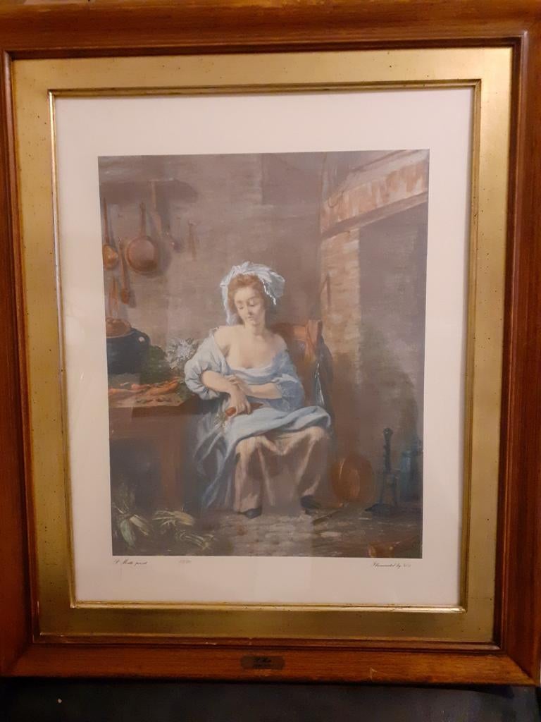 Reproductie "Indolence" (ook bekend als "La Paresseuse Itali, Antiek en Kunst, Kunst | Schilderijen | Klassiek, Ophalen of Verzenden