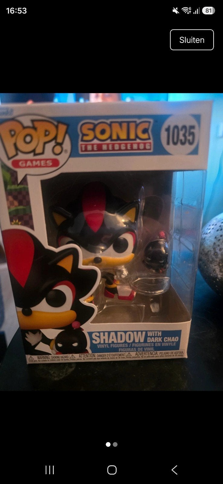 Funko Pop! Sonic The Hedgehog Shadow with Dark Chao, Ophalen of Verzenden, Nieuw