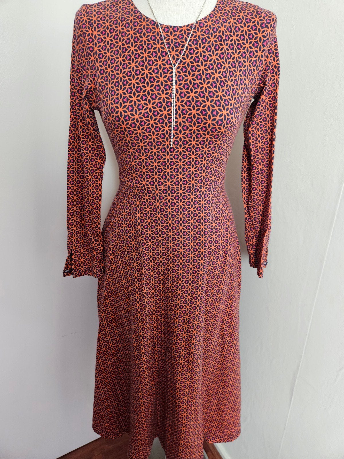 Prachtige z.g.a.n. jurk van Himalaya, mt S!, Kleding | Dames, Oranje, Zo goed als nieuw, Maat 36 (S), Onder de knie