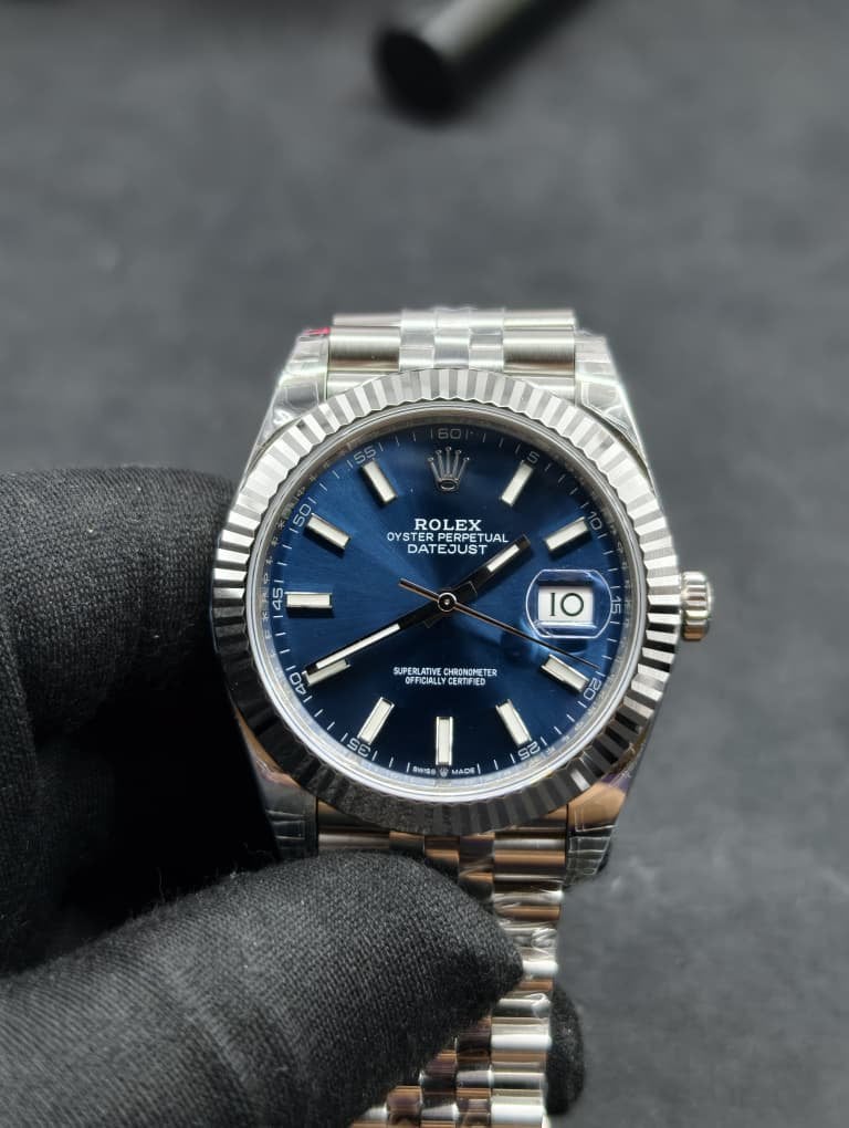 Rolex Datejust 41 Blue Dial | Fluted Bezel | Jubilee, Sieraden, Tassen en Uiterlijk, Horloges | Heren, Ophalen, Zo goed als nieuw