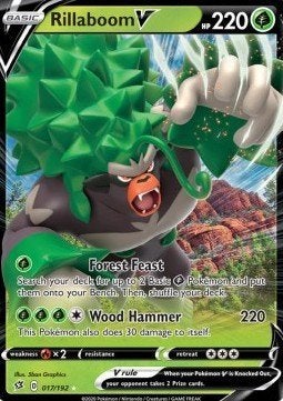 Pokemon - Rillaboom V (RCL 17) Ultra rare, Ophalen of Verzenden, Nieuw, Losse kaart, Foil