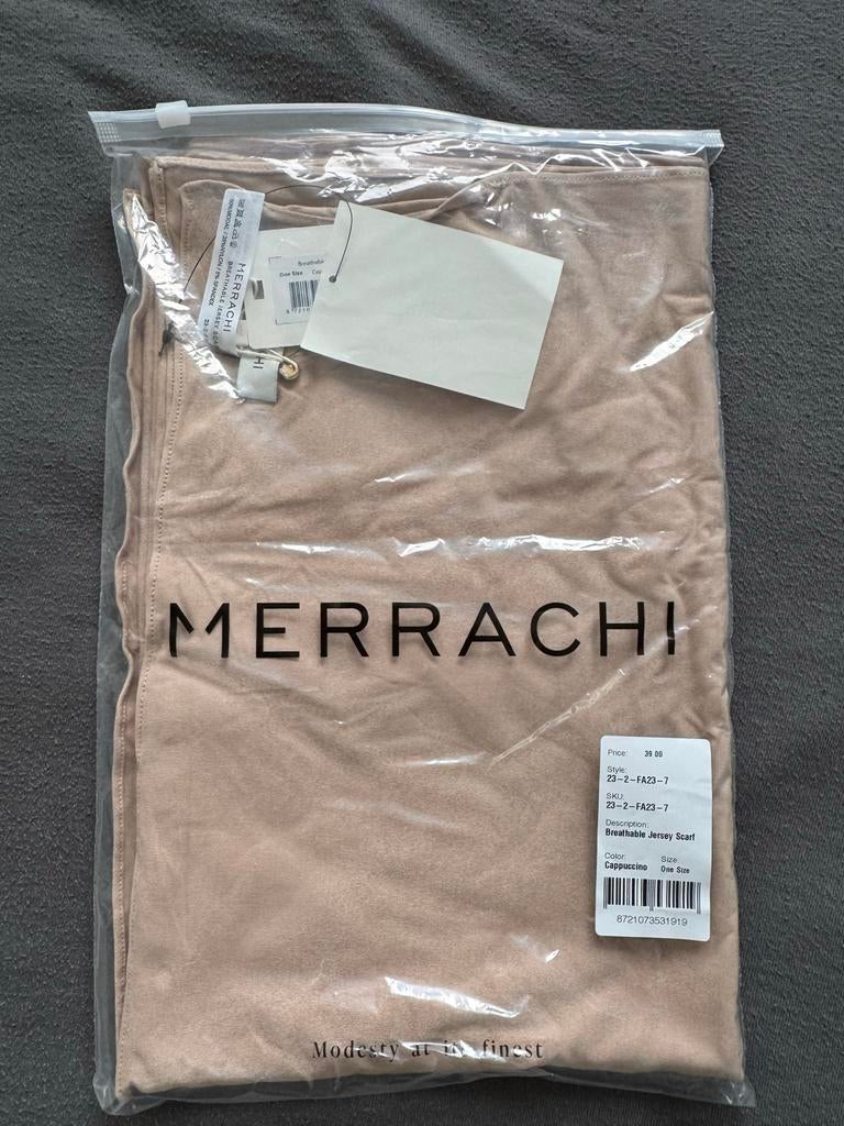Merrachi Ademende Jersey Sjaal - Cappuccino, Ophalen of Verzenden, Nieuw