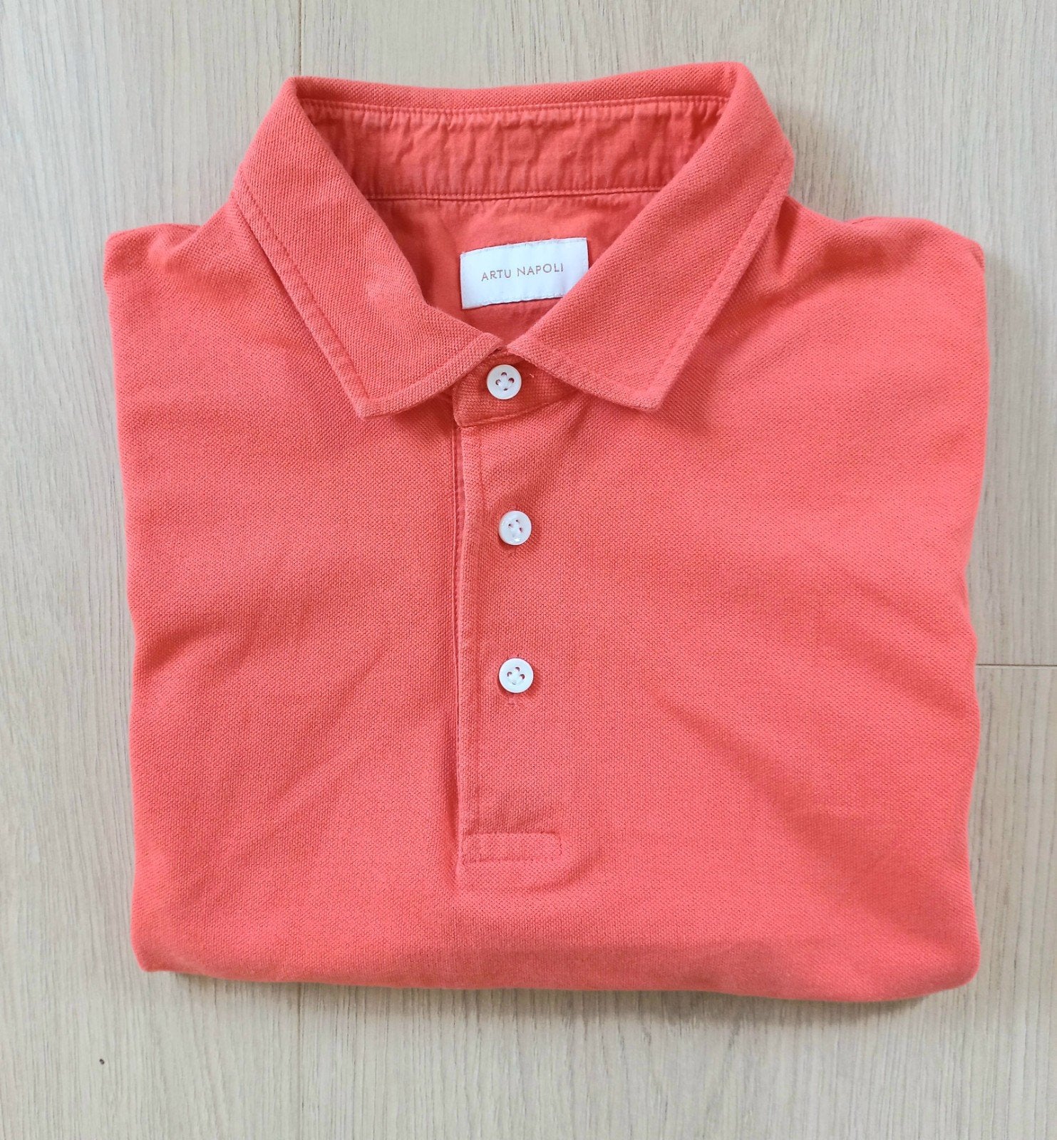 Stijlvolle Artu Napoli Zalmkleurige Polo Maat M, Maat 48/50 (M), Ophalen of Verzenden, Zo goed als nieuw, Artu Napoli