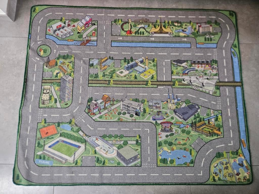 Grote bouw-/speelmat Tilburg e.o. (Efteling, Beekse Bergen), Kinderen en Baby's, Ophalen of Verzenden, Zo goed als nieuw