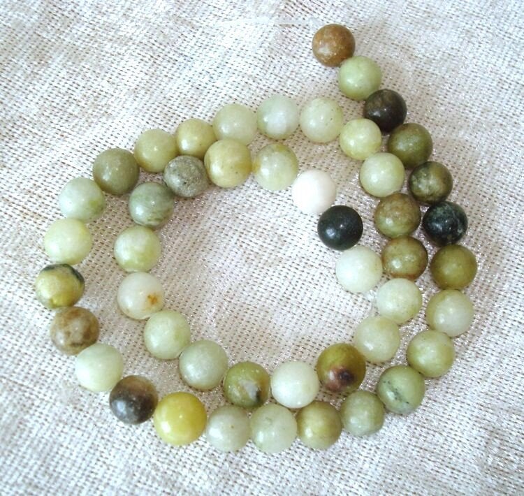 Snoer Xinyi jade 8 mm., Hobby en Vrije tijd, Kralen en Sieraden maken, Nieuw, Kraal, Ophalen of Verzenden