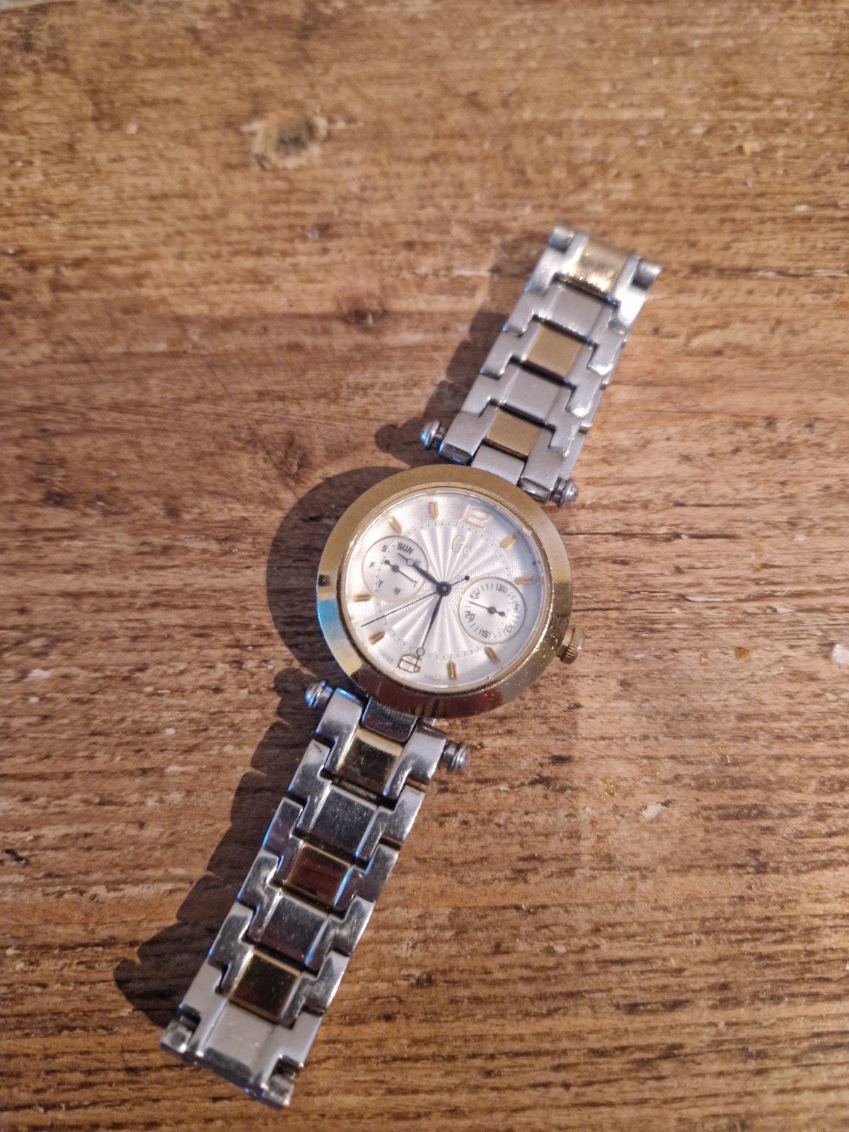 guess dames horloge tweekleurig, Ophalen of Verzenden, Gebruikt, Staal, Guess