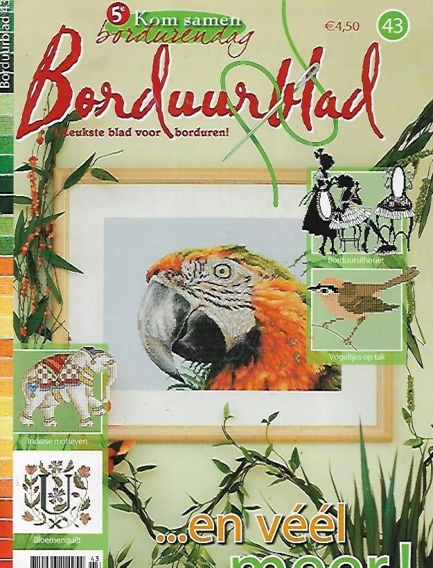 Borduurblad 43 met patronen, Boeken, Ophalen of Verzenden, Zo goed als nieuw, Borduren en Naaien