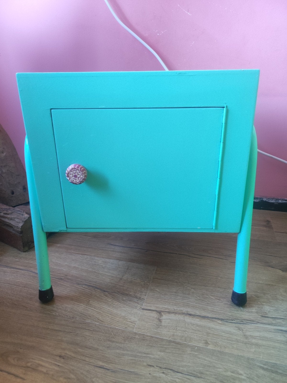 Leuk turquoise nachtkastje voor meiden, Ophalen, Gebruikt, Minder dan 45 cm, Minder dan 55 cm