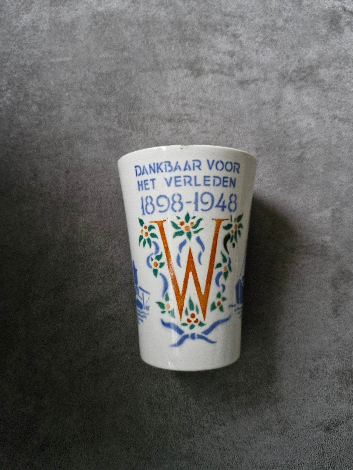 Historische Oranje Beker - Wilhelmina Jubileum 1948, Antiek en Kunst, Ophalen of Verzenden
