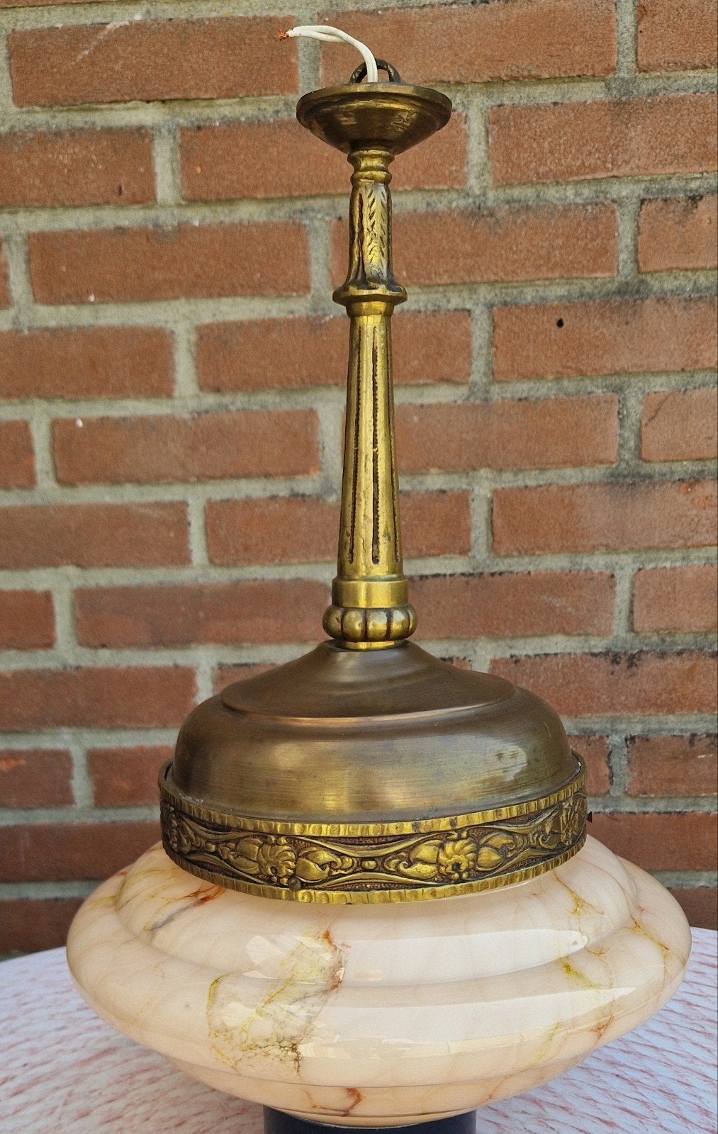 Art deco hanglamp (jaren '30), Ophalen