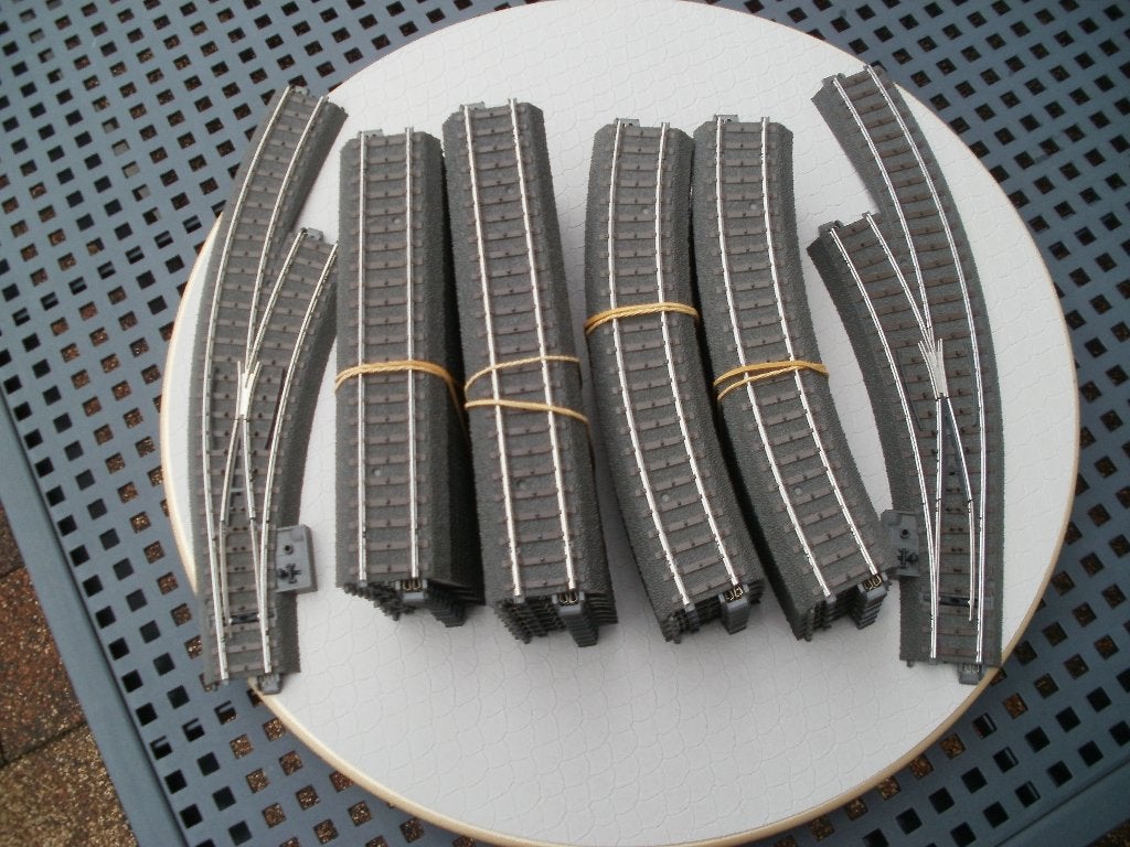 Marklin Ho C rails treinbaan met groot rangeerspoor.184x84cm, Wisselstroom, Rails, Ophalen of Verzenden, Zo goed als nieuw