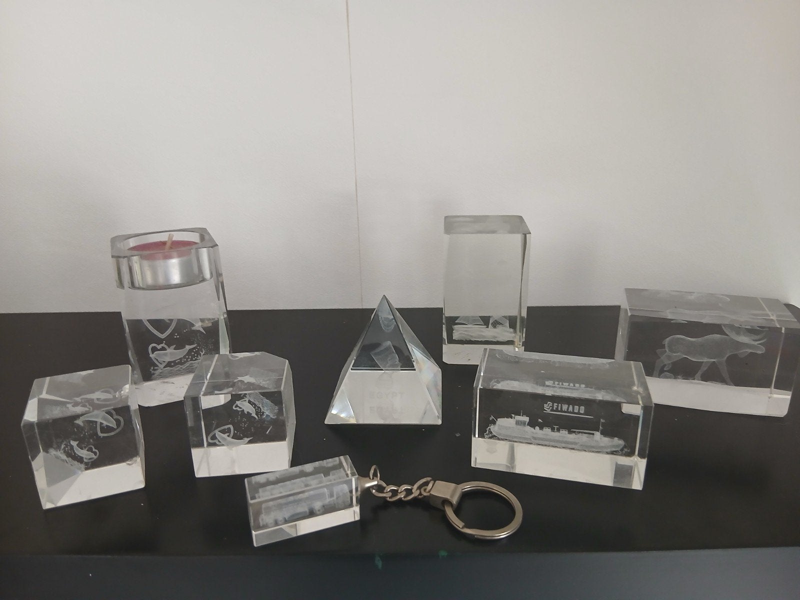 Diverse kristallen decoraties en sleutelhanger, Ophalen of Verzenden