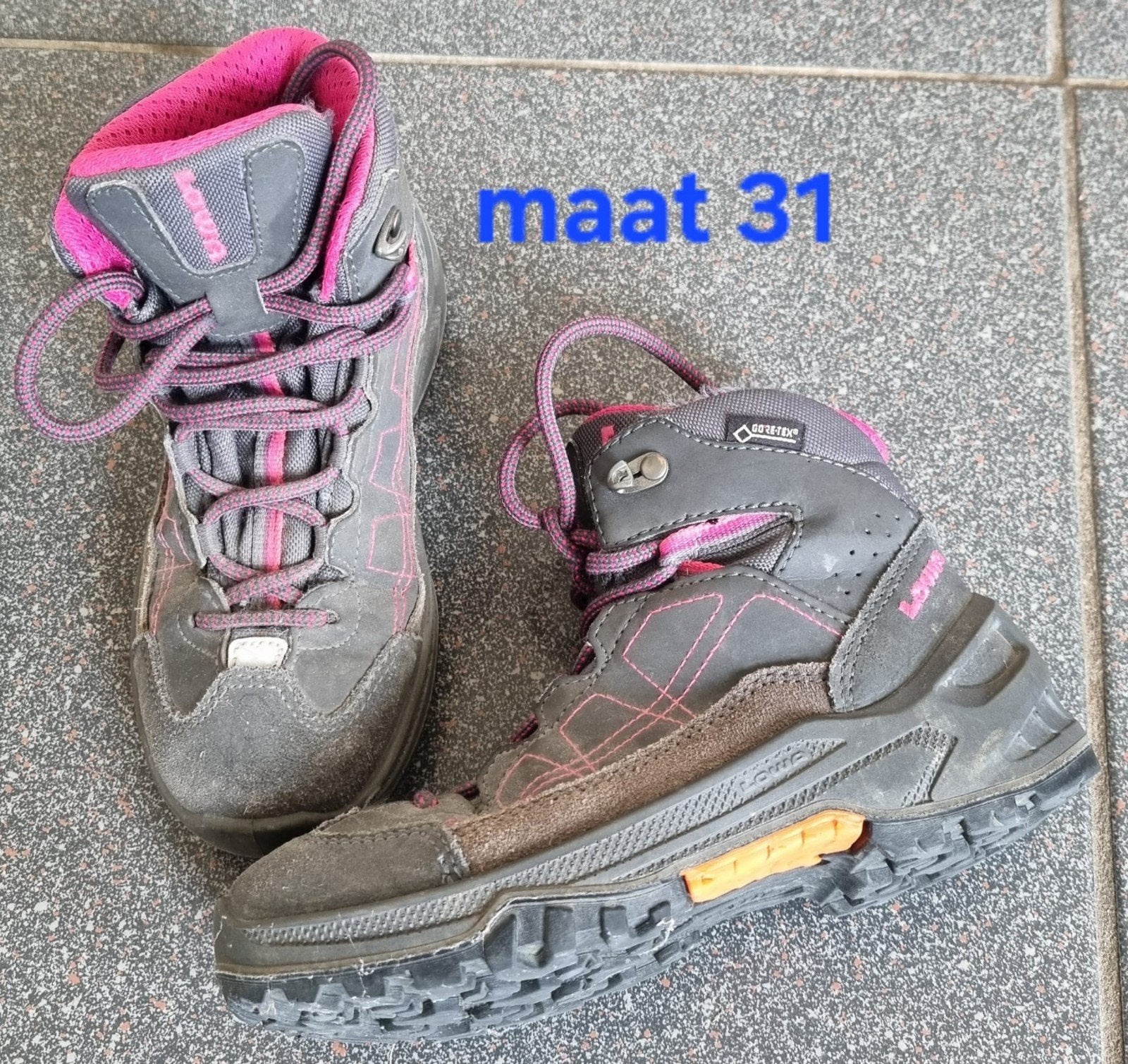Lowa  Gore Tex wandelschoenen maat 31 - Grijs/Roze, Ophalen, Gebruikt, Jongen of Meisje, Schoenen