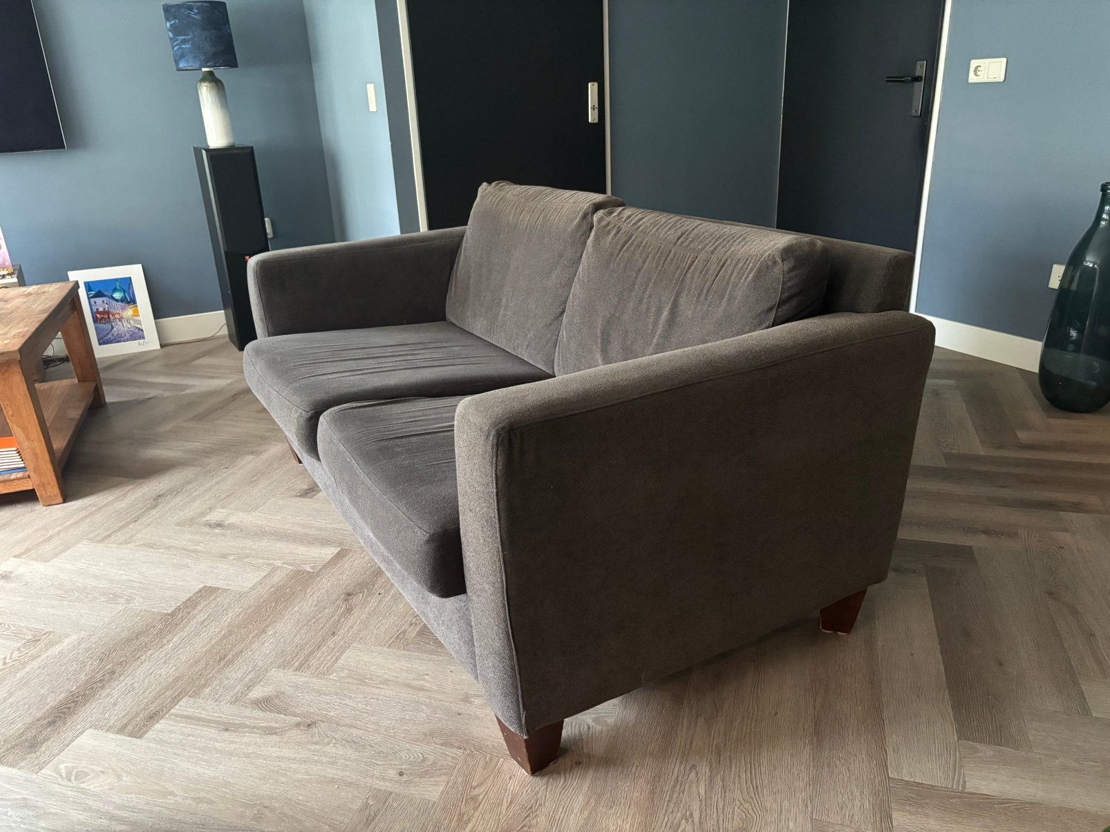 Bank 2,5 zits grijs, Huis en Inrichting, Gebruikt, Minder dan 75 cm, 150 tot 200 cm, Tweepersoons