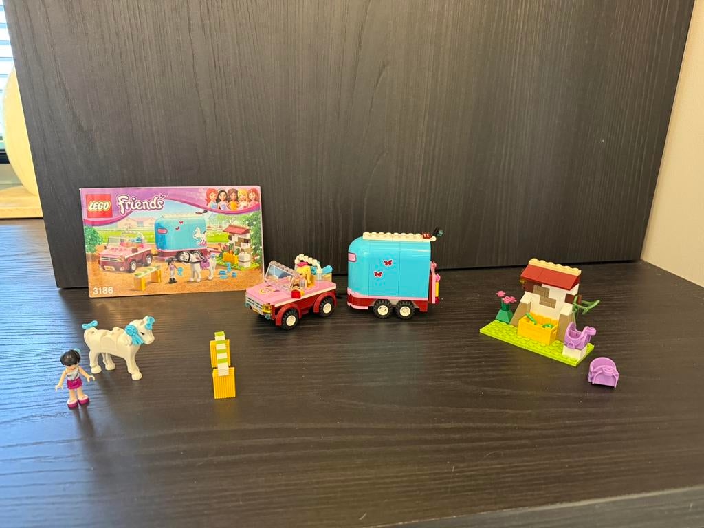 LEGO Friends Emma’s paardentrailer set 3186, Gebruikt, Lego, Friends, Ophalen of Verzenden