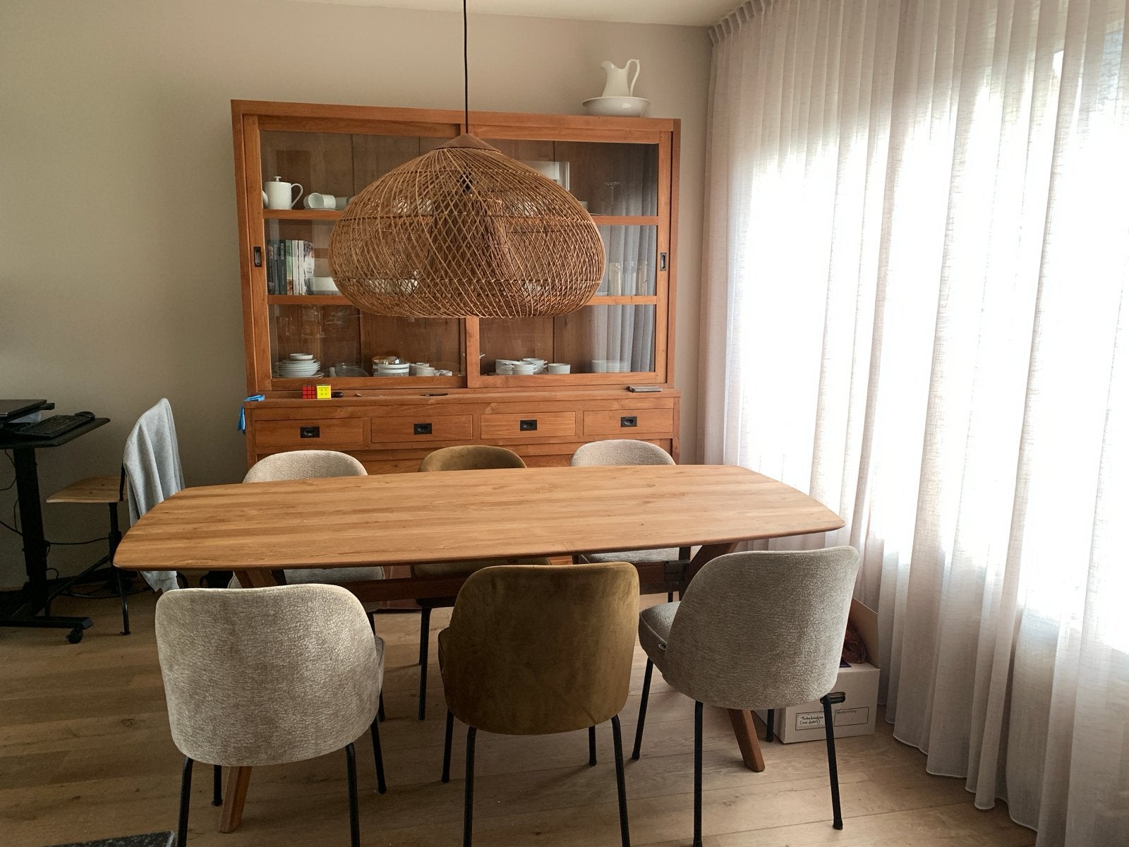 Z.g.a.n D-Bodhi Bright Drum hanglamp 80 cm, Ophalen, Zo goed als nieuw, Natuurlijk materiaal
