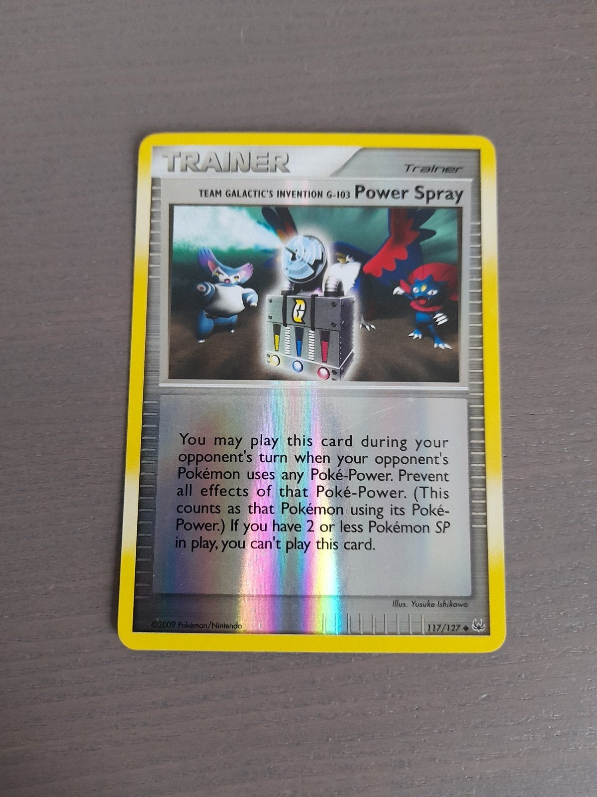 Platinum 117/127 power spray reverse, Ophalen of Verzenden, Gebruikt, Losse kaart, Foil