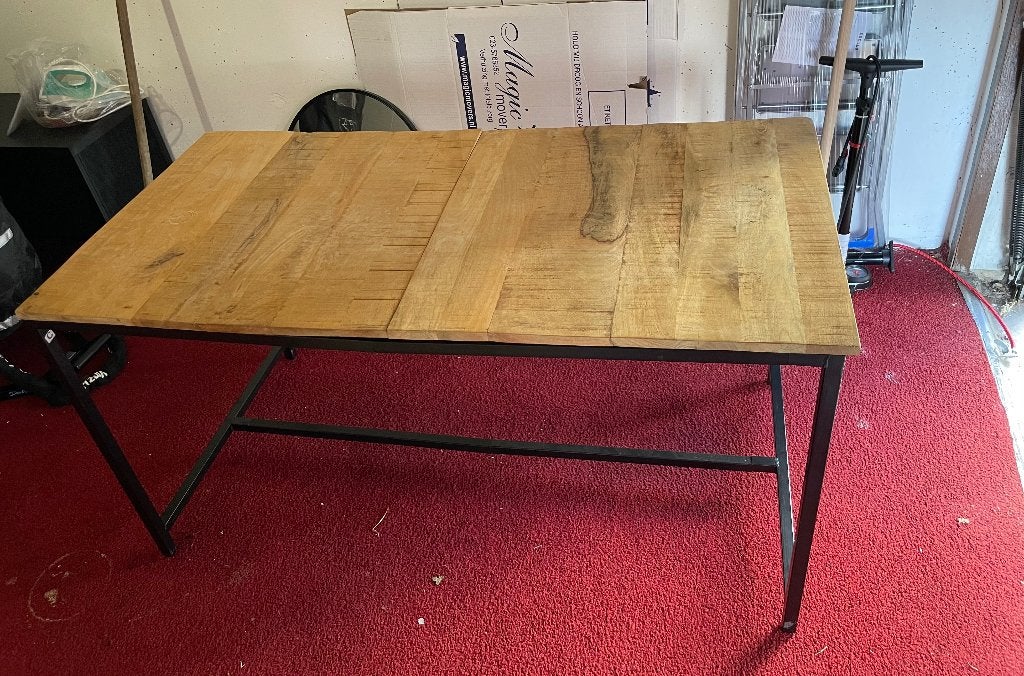 Mangohouten eettafel, Huis en Inrichting, Tafels | Eettafels, Gebruikt, 100 tot 150 cm, 50 tot 100 cm, Vier personen