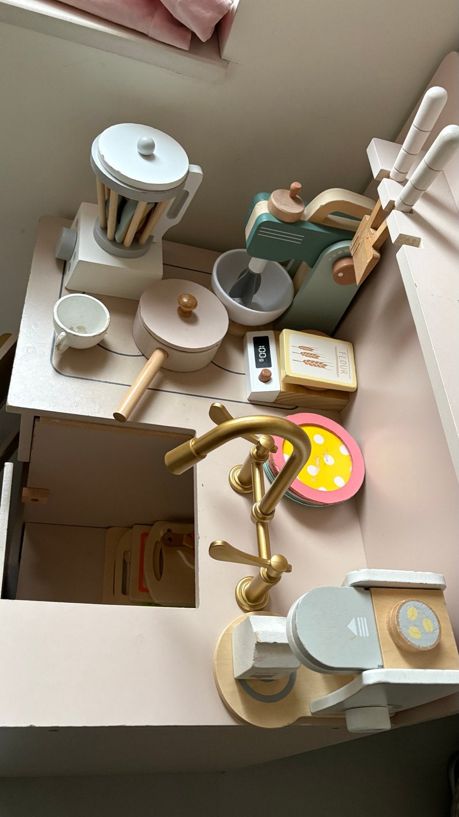 Houten kinderkeuken met accessoires, Ophalen, Gebruikt, Hout, Speelkeuken