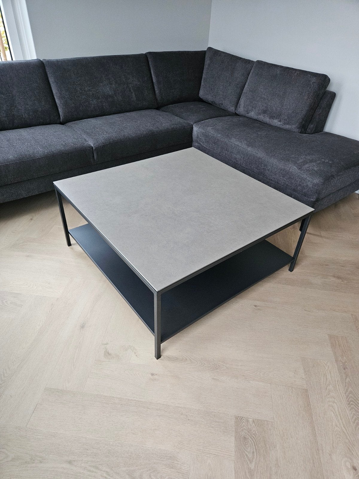 Salontafel. Betonlook., Ophalen, 100 tot 150 cm, Betonlook, 50 tot 100 cm