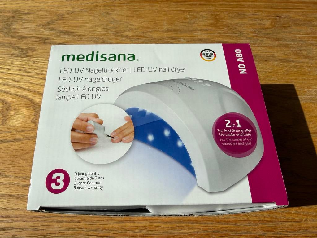 Medisana LED-UV Nageldroger ND A80 - Nieuw in doos, Wit, Nieuw, Ophalen of Verzenden, Handen en Nagels