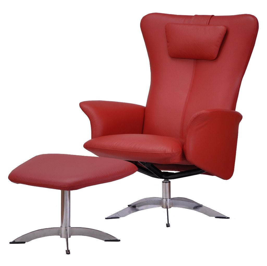 DANISH DESIGN RELAXSTOEL NU €439,00, Ophalen of Verzenden, Nieuw, Leer, 50 tot 75 cm