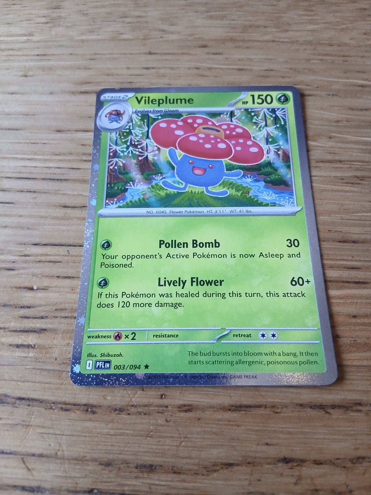 Vileplume Pokémon Kaart - PFLCN 003/094, Ophalen of Verzenden, Gebruikt, Losse kaart