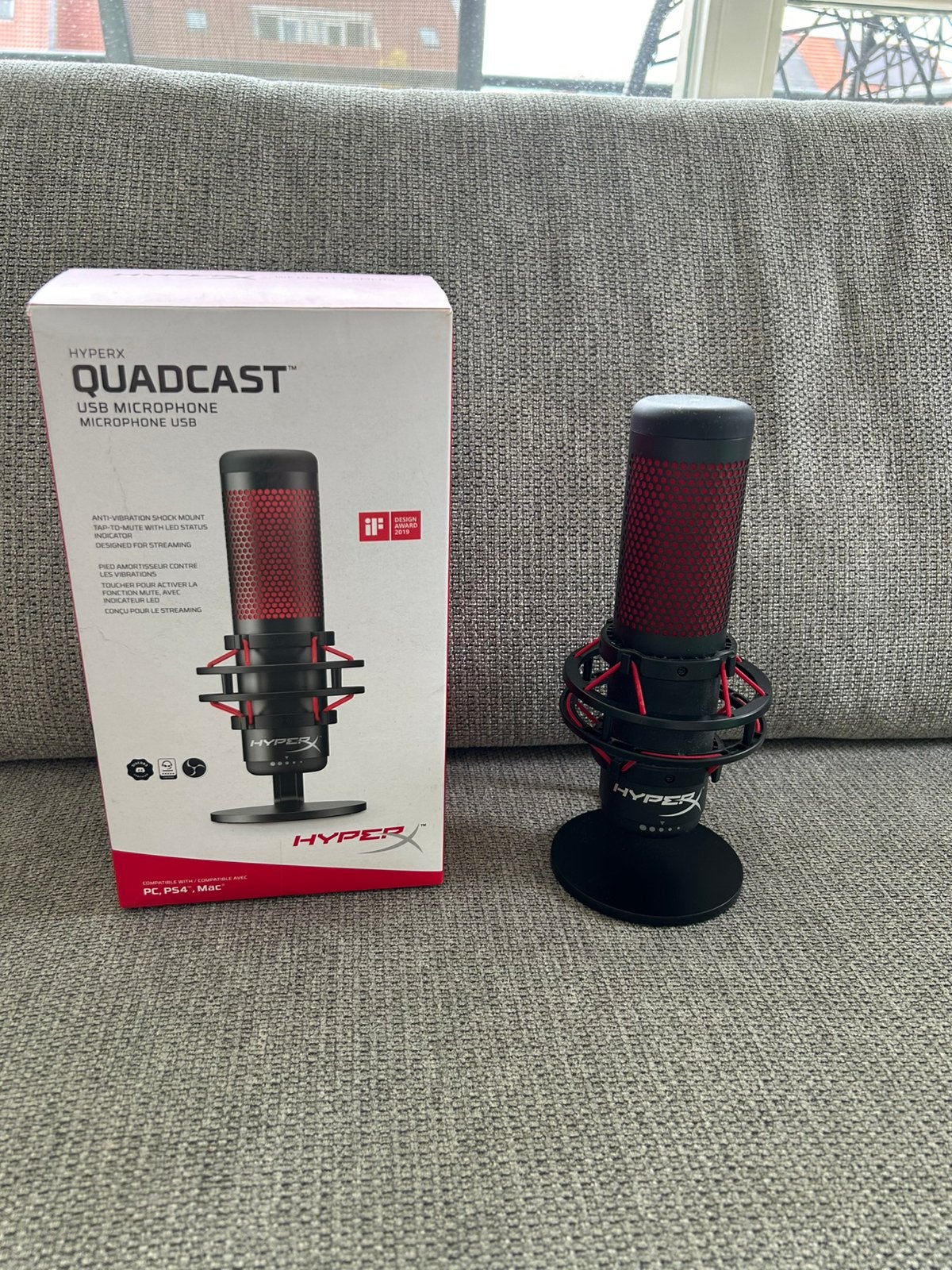 HyperX QuadCast Streaming Microfoon – compleet, Ophalen of Verzenden, Gebruikt, Studiomicrofoon