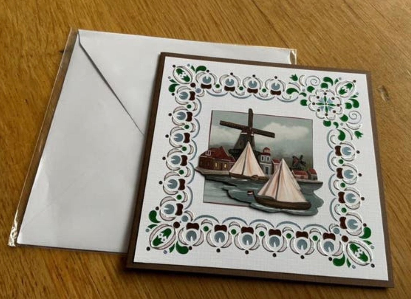 Zelfgemaakte kaart met hobbydots met molen 106, Ophalen of Verzenden, Nieuw
